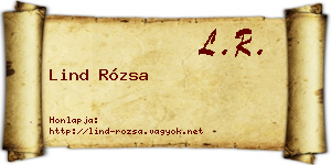 Lind Rózsa névjegykártya
